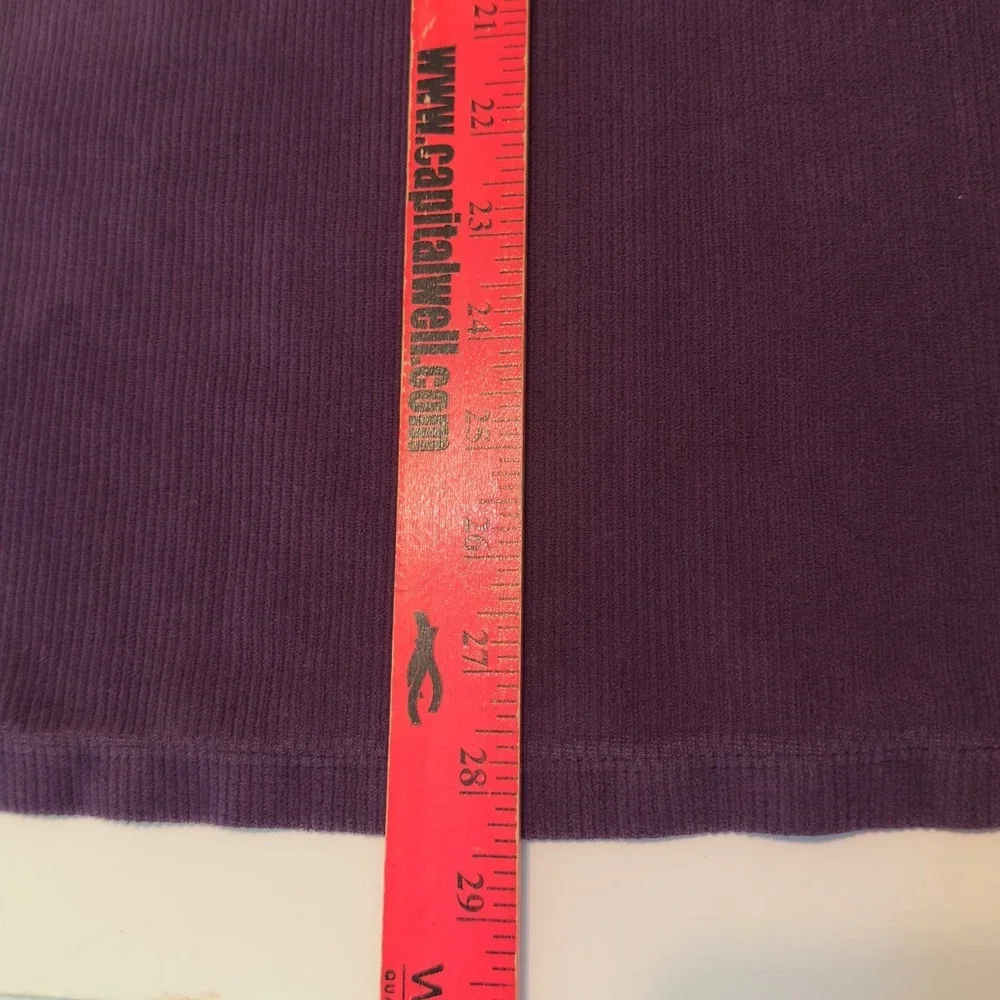 Lands End Womens 2X 20W-22W Plum Purple Ribbed Corduroy V-Neck Tunic Top Classic